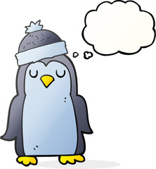 thought bubble cartoon penguin
