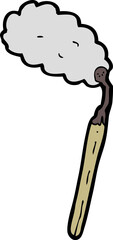 cartoon burnt match