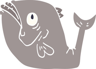 funny cartoon doodle fish