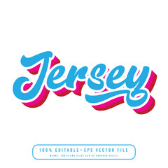 Jersey text effect vector. Editable college t-shirt design printable text effect vector