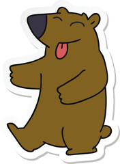 sticker of a quirky hand drawn cartoon bear