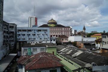 City panorama of Manaus, Amazonas, Brasil. View of the historic city center from a skyscraper,...