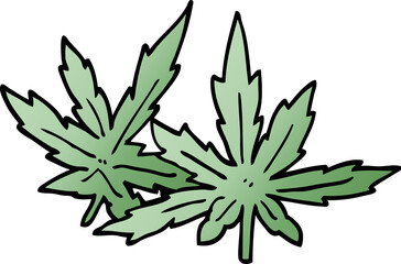 cartoon doodle marijuana leaves