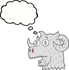 thought bubble cartoon ram head