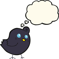 cartoon bird with thought bubble