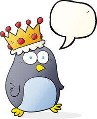 speech bubble cartoon emperor penguin