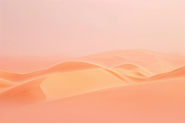 Infinite peach-colored dunes. Minimalist desert concept.