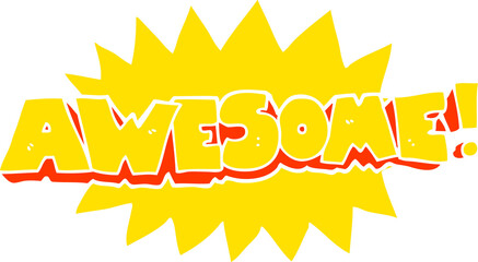 awesome flat color illustration of a cartoon shout