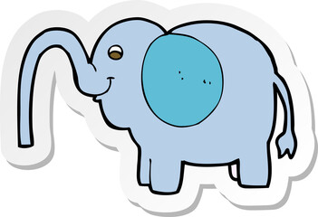 sticker of a cartoon elephant squirting water