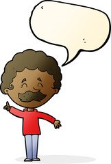 cartoon man with idea with speech bubble