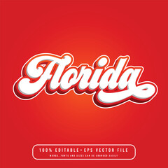 Florida text effect vector. Editable college t-shirt design printable text effect vector