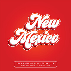 New Mexico text effect vector. Editable college t-shirt design printable text effect vector