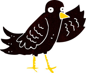 cartoon waving bird