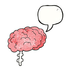 speech bubble textured cartoon brain