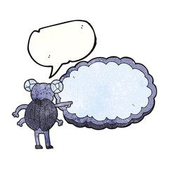 speech bubble textured cartoon pointing insect