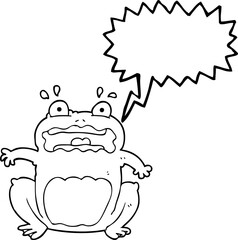 speech bubble cartoon funny frightened frog