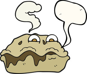 speech bubble cartoon hot pie
