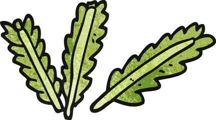 cartoon doodle scattered leaves