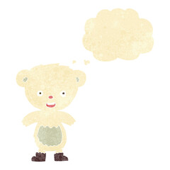 cartoon polar bear cub with thought bubble