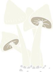 flat color illustration of a cartoon mushrooms