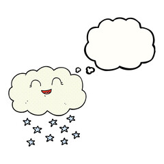 thought bubble cartoon cloud snowing