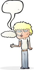 cartoon smoker with speech bubble