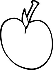 line drawing cartoon apple