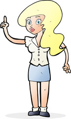 cartoon pretty woman with idea