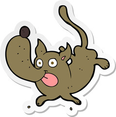 sticker of a cartoon funny dog