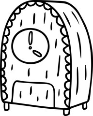 line drawing doodle of an old fashioned clock