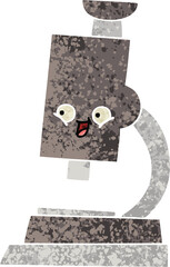 retro illustration style cartoon microscope