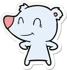 sticker of a friendly bear cartoon