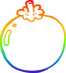 rainbow gradient line drawing cartoon tomato