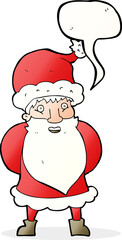 cartoon santa claus with speech bubble