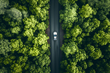 Enchanted Journey: A Cars Flight Through a Majestic Forest