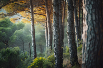 Lush Forest With Towering Trees