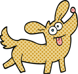 comic book style cartoon happy dog