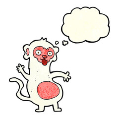 funny cartoon monkey with thought bubble