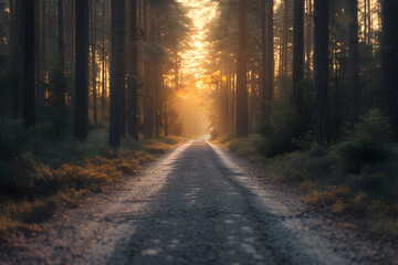 Serene Dirt Road Amidst Forest