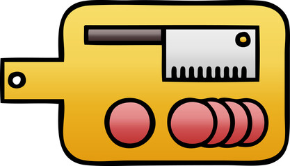 gradient shaded cartoon meat chopping board