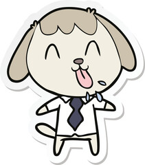 sticker of a cute cartoon dog