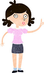 cartoon woman with idea