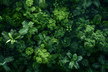 Lush Green Forest Filled With Abundant Trees