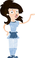 cartoon pretty waitress