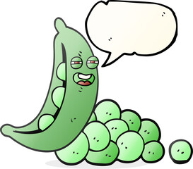 speech bubble cartoon peas in pod