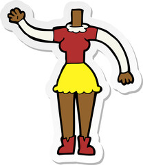 sticker of a cartoon female body