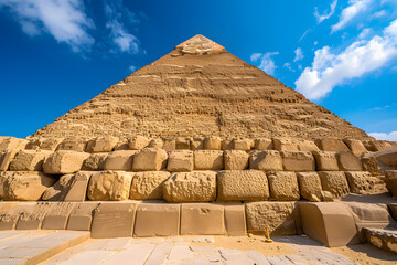 Fototapeta na wymiar Tall Pyramid With Sky Background