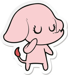 sticker of a cute cartoon elephant