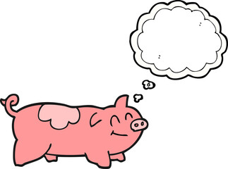 thought bubble cartoon pig