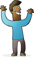 cartoon excited man
